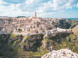 Basilicata beach and culture Matera panorama