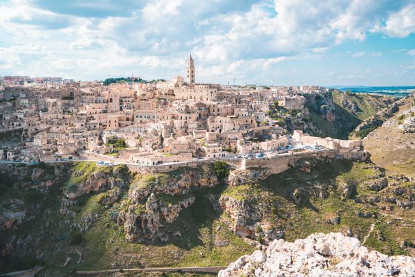 Basilicata beach and culture Matera panorama